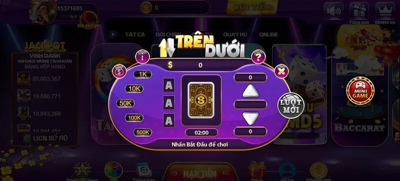 Mini game tài xỉu có nhiều phần thưởng hấp dẫn